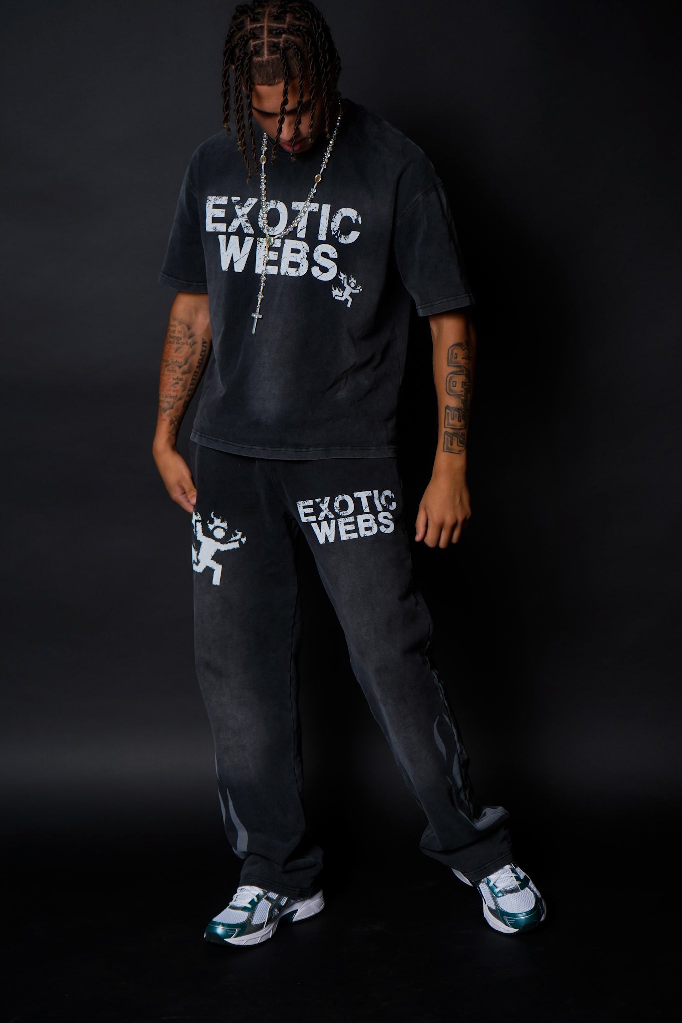 Black Consumed by Fire Stacked Sweats